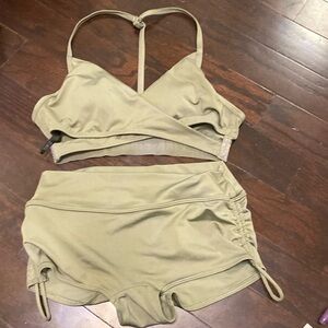 Victoria secret pink gym to swim set sage color